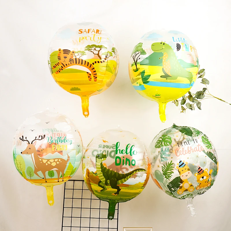 

1pc 22inch Cute Cartoon Super Dino Wild Animals Pattern Transparent 4D Balloon Kids Toy Gift Birthday Party Decor Baby Shower