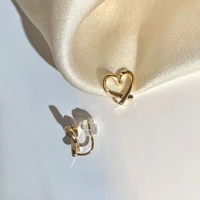 coconal korea fashion irregular heart ear clips for women silicone earring without piercing fashion girls banquet jewelry gift