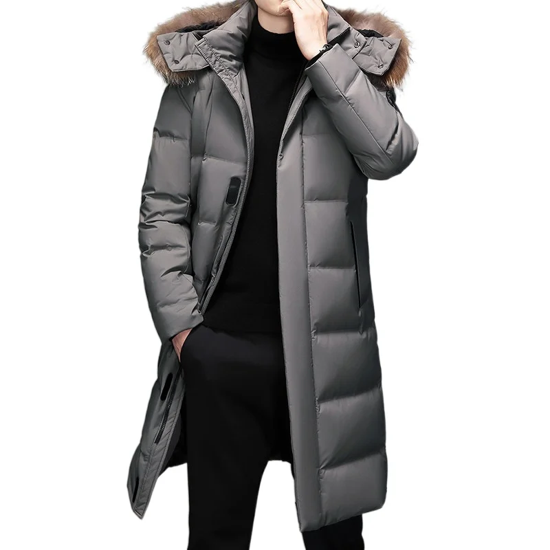 

Men's Thickened Down Jacket -30 Winter Warm Down Coat 2023 New Men Fashion Long White Duck Hooded Down Parkas Plus Size 5XL