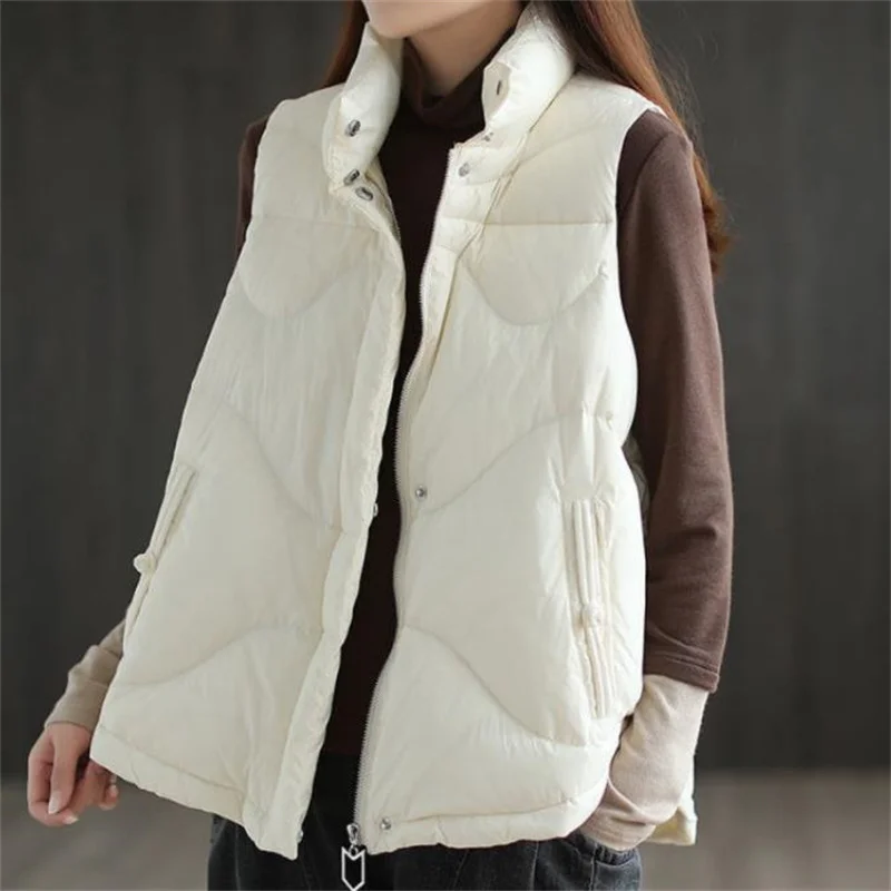 

New down vest women a line loose buckle vest jacket women