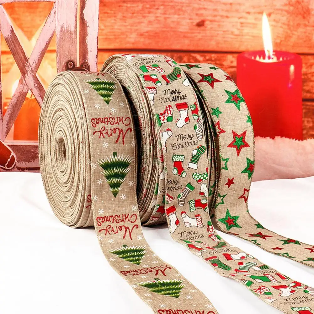 

Good Workmanship Soft Xmas Tree Star Stocking Wrapping Ribbon for Party