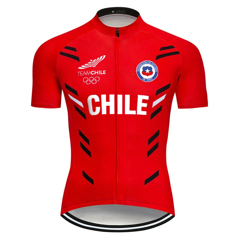 

Red Chile Cycling Jersey Men Jacket MTB Sport Team Bike Race For Road Mountain Breathable maillot Ciclismo Outdoor Summer Tops