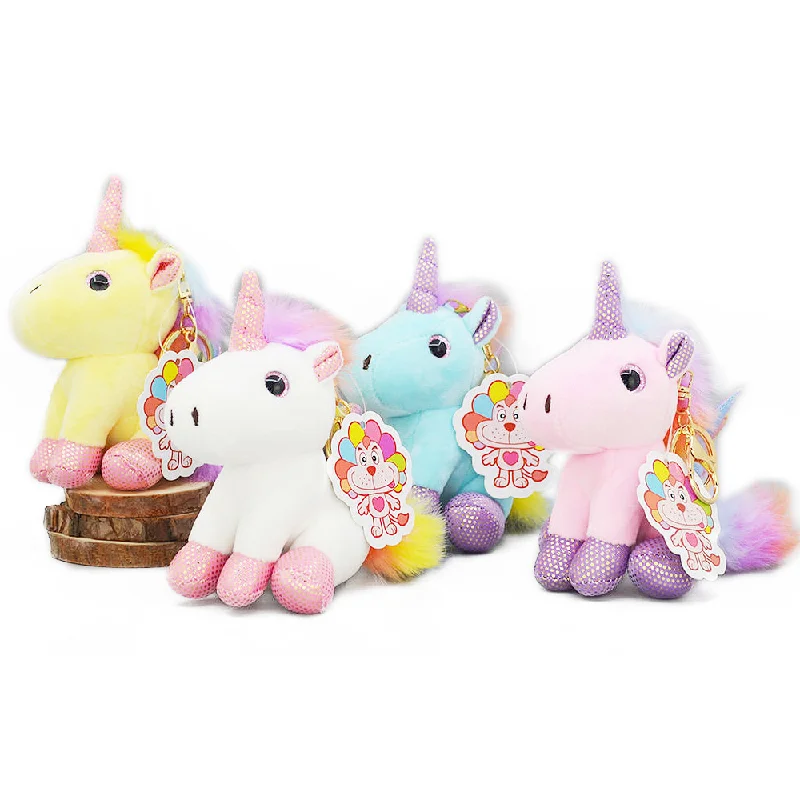 New Bags Accessories Plush Toy Doll Angel Unicorn Car Keychain Mobile Phone Buckle Pendant Bag Charm Accessories For Handbags