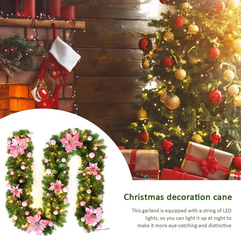 6 colors 2 7m luxury christmas decorations garland decoration rattan with lights xmas home party christmas tree decorations free global shipping