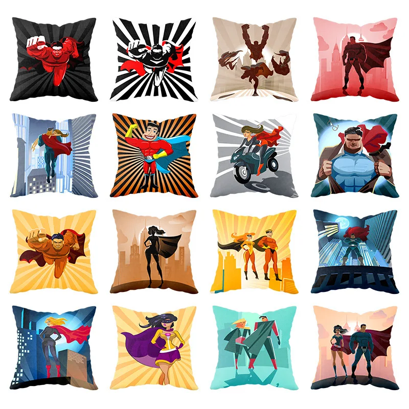 

Разноцветная наволочка с изображением героев мультфильмов, подушка для дивана, домашняя льняная хлопковая подушка