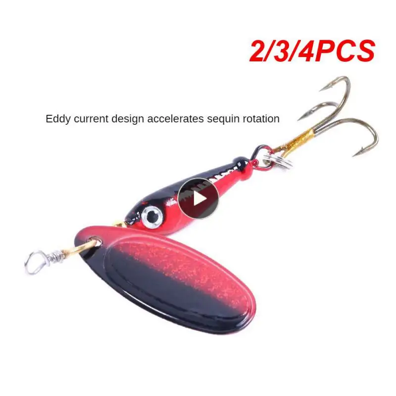 

2/3/4PCS Meta Spinner Rotating Vib Fishing Lure Attractive Reflective Fishing Gear Single Hook Wobbler Bait Laser Coating