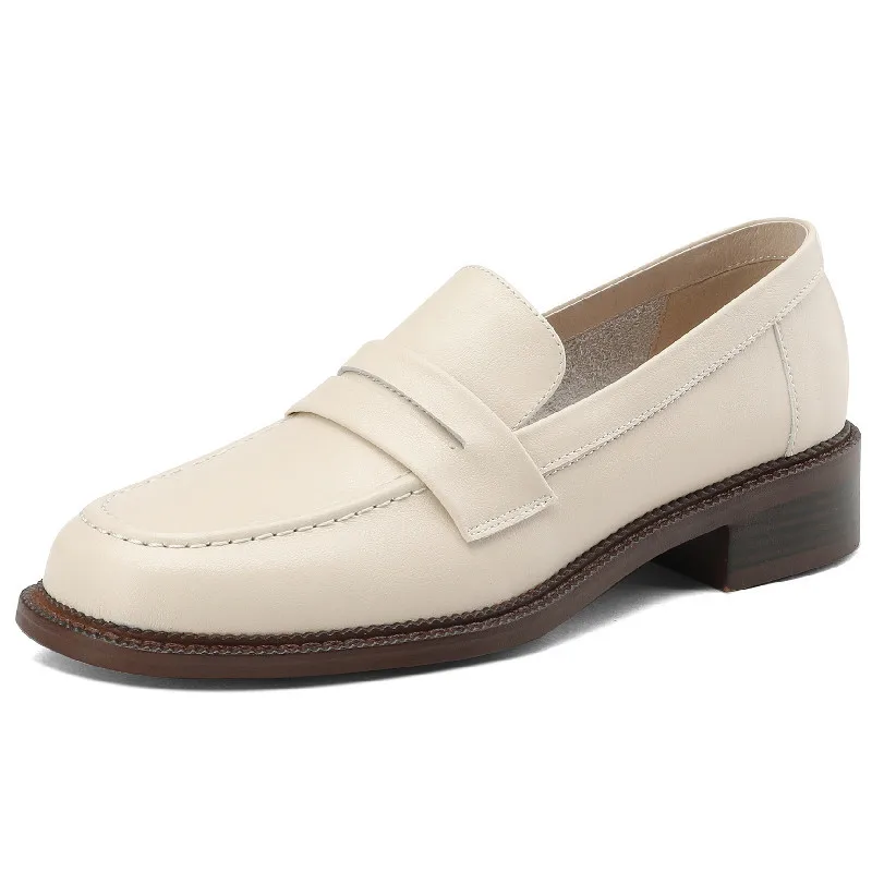 

Dilalula 2023 Retro Style Concise Classic Women Pumps Spring Autumn Dress Working Casual Low Heels Genuine Leather Shoes Woman