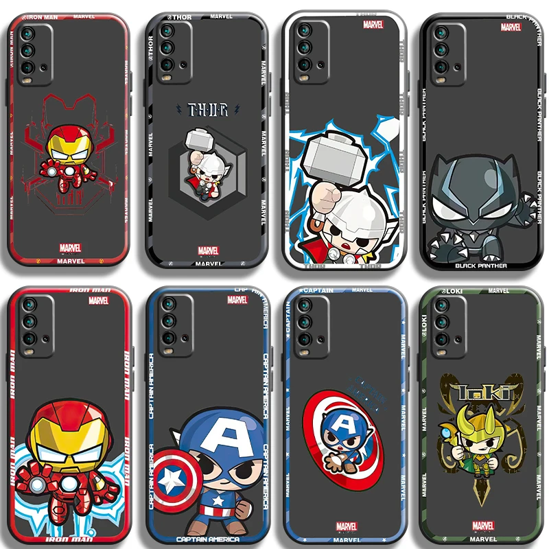 

Marvel Comics Phone Case For Xiaomi Redmi 7S 7 7A 8 8A Note 8 2021 7 8 8T Pro Luxury Ultra Protective Carcasa Black Funda
