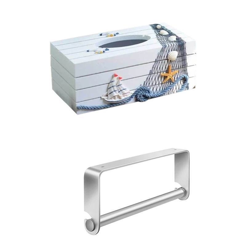 

Mediterranean Style Marine Series Tissue Box Cover Paper Towel Box With Under Cabinet Paper Towel Holder