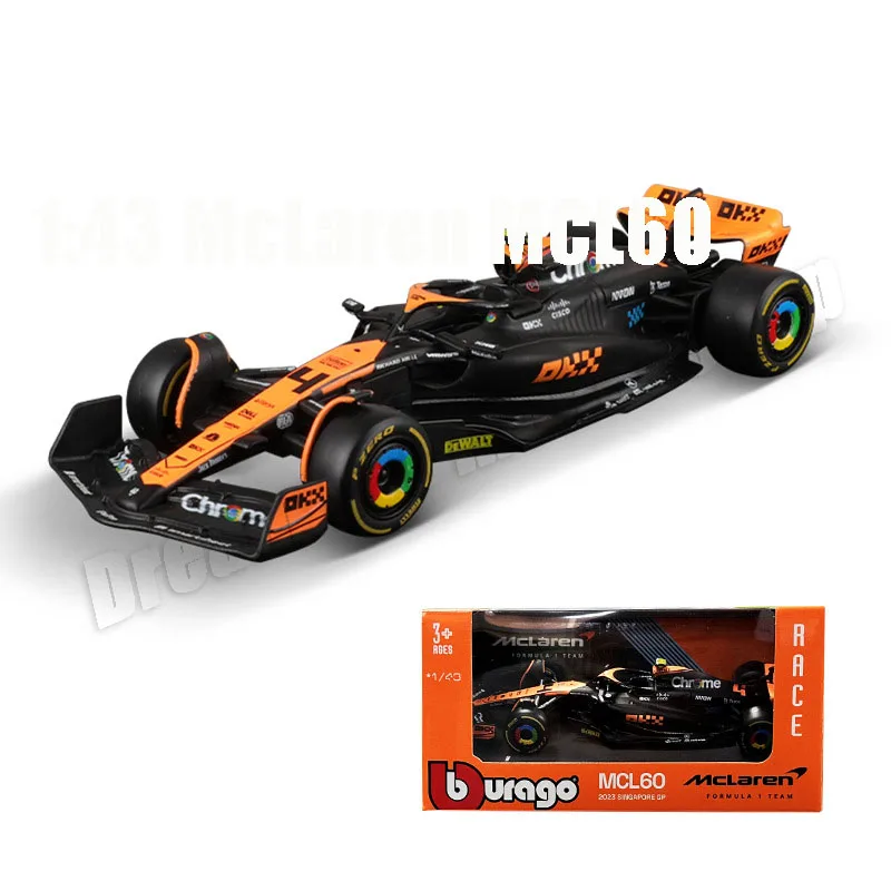 Bburago 1:43 Сингапур МакЛаррен MCL60 Ландо Норрис # 4-сплавная литая модель автомобиля
