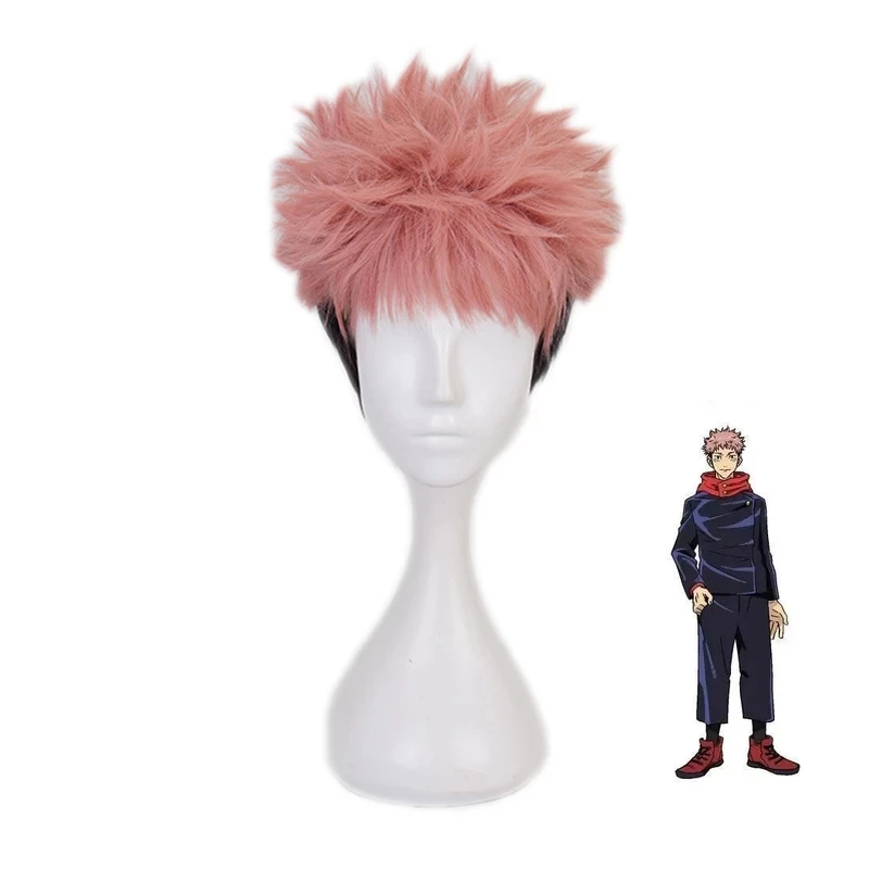 

Anime Cosplay Jujutsu Kaisen Yuji Itadori Wig Short Heat Resistant Synthetic Fiber Hair Festival Party Role Play Men Wigs