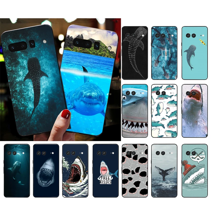 

Phone Case for Google Pixel 7 Pro 7 6A 6 Pro 5A 4A 3A Pixel 4 XL Pixel 5 6 4 3 XL 3A XL 2 XL Ocean Whale Sharks Shark Funda