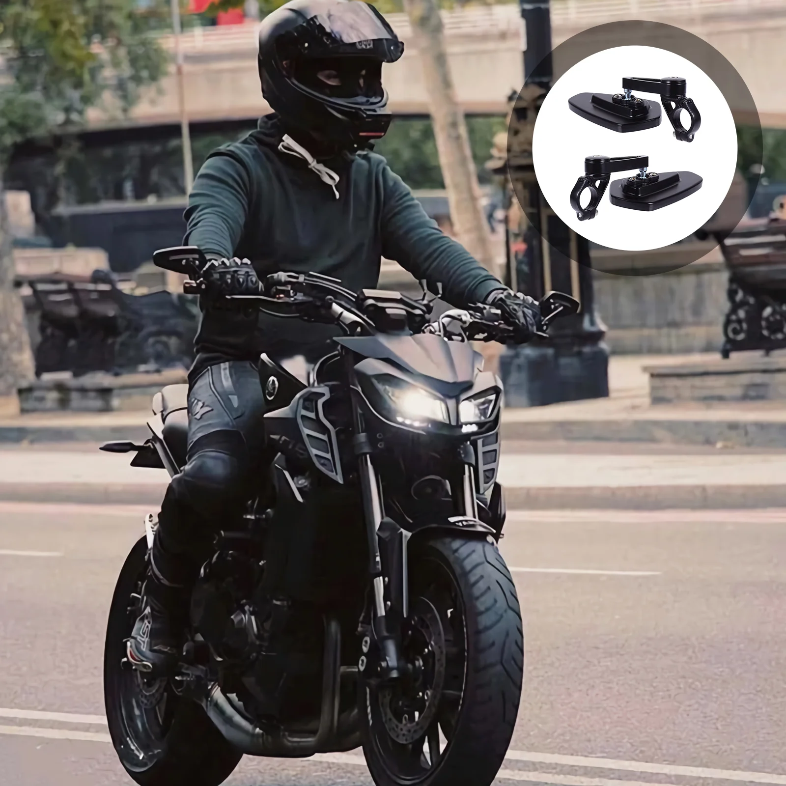 

Mirror Bike Rearview Handlebar Side Rear View Mirrors Sports Lens Glass Accessories Scooter Motorcycle Safe Handle E