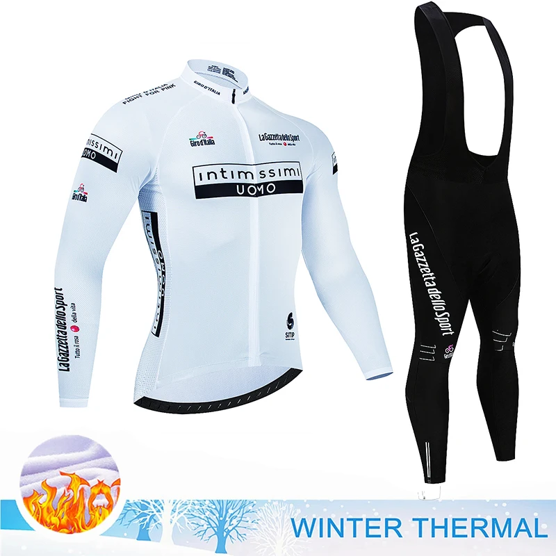 

Tour Of Italy Winter Cycling Clothes Long Sleeve Jersey Set Thermal Fleece MTB Bicycle Racing Clothing Men Bike Uniform Suit