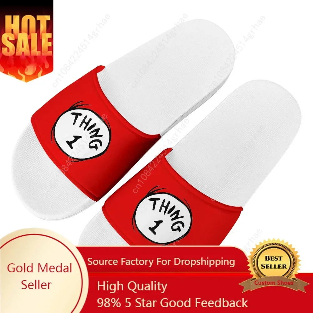 Thing 1 2 Тапочки Dr Seuss Домашняя индивидуальная обувь для воды Мужчины Женщины Ванная