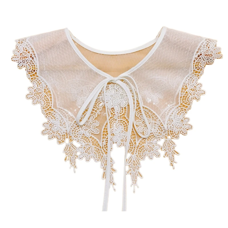 

False Collar Hollow Out Trim Detachable Collar Embroidery Collar Decorative