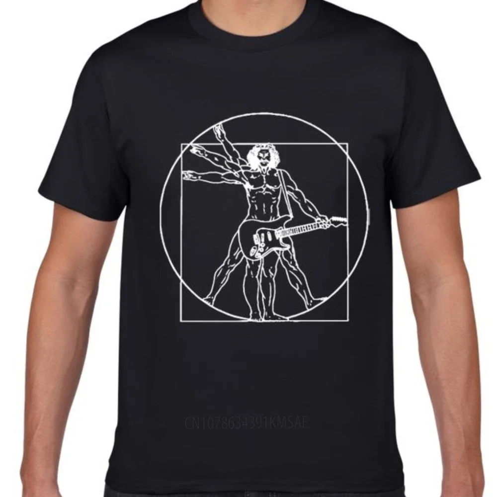 Забавная Мужская футболка да Винчи с гитарой Винтажная изображением