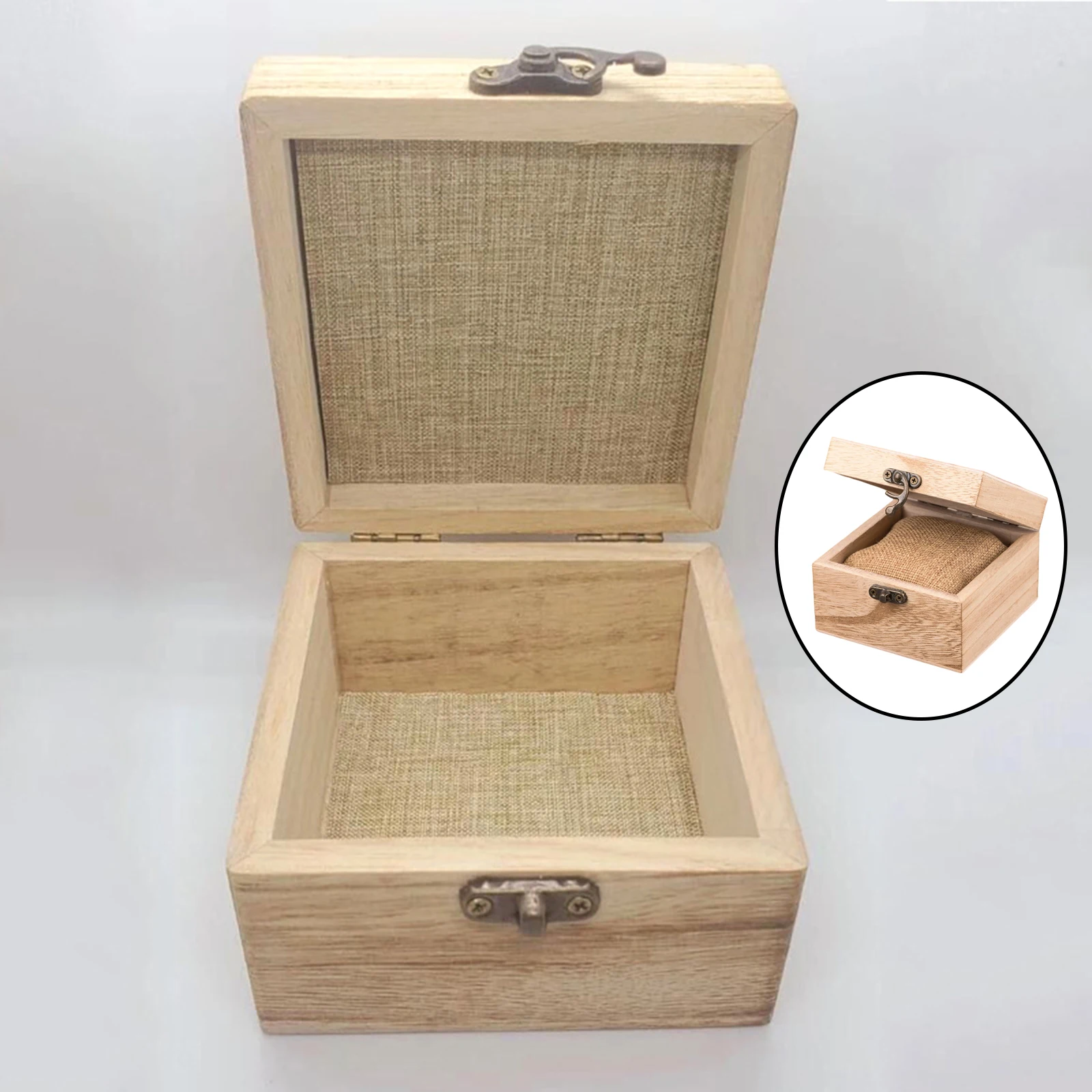 Nature Wooden Storage Watch Boxes Boho Organizers Watch Case Travel Ring Necklace Ring Jewellery Case images - 6