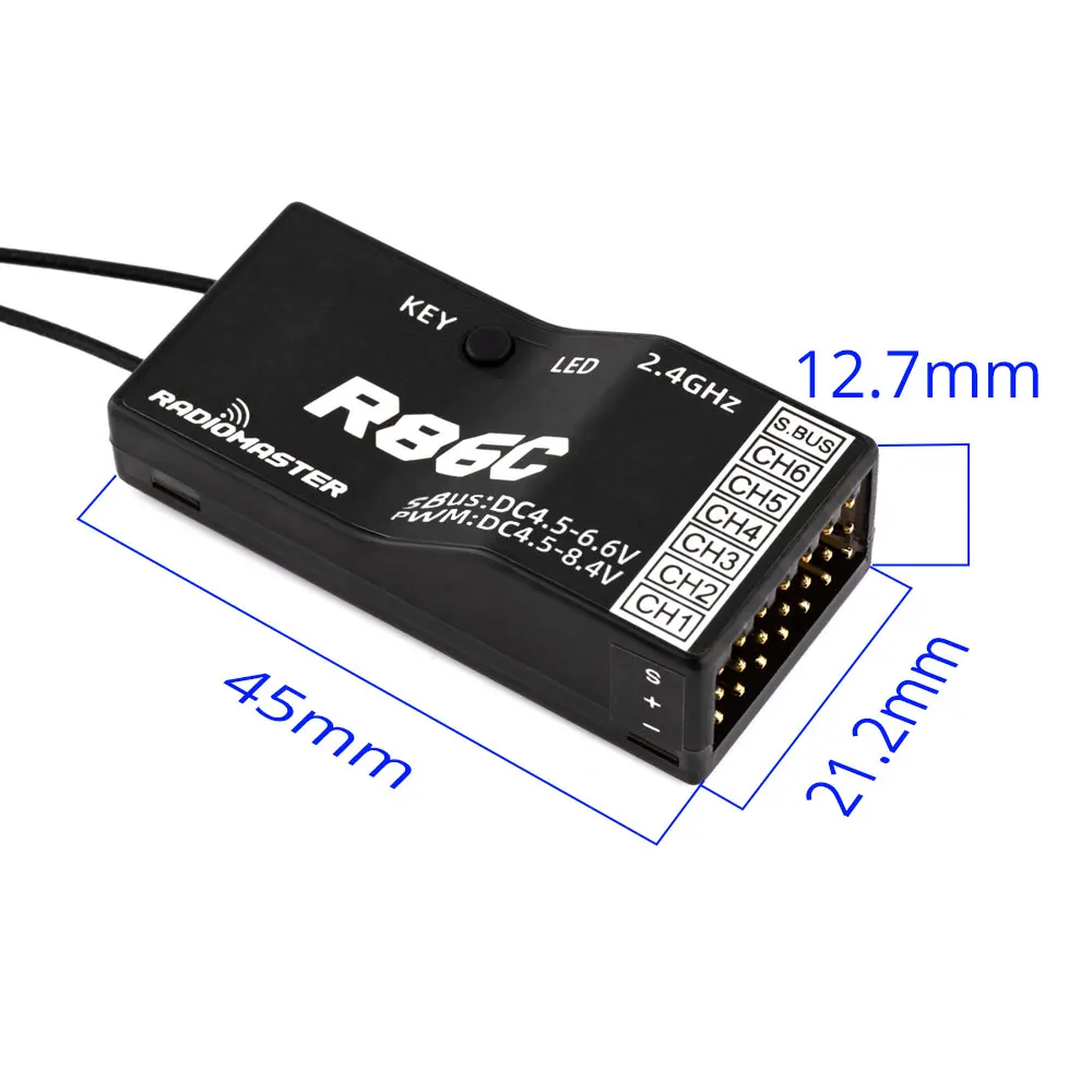 Фото RadioMaster R86C V2 6-канальный SFHSS-совместимый ШИМ-приемник Sbus для ШИМ-радио №2
