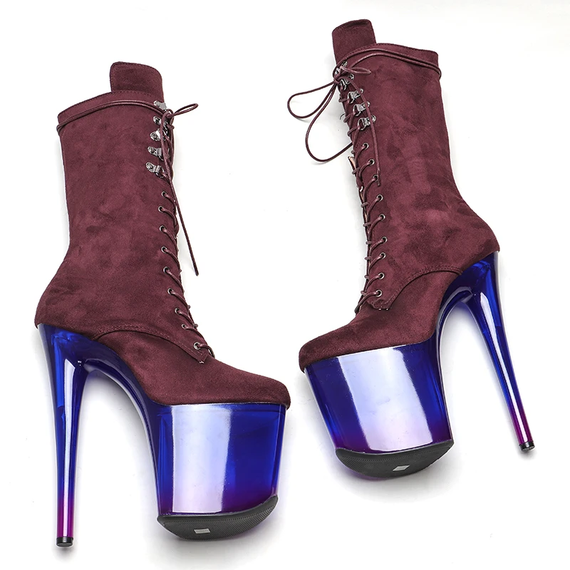 Leecabe  20CM/8inches Pole dancing shoes High Heel platform Pole Dance boot