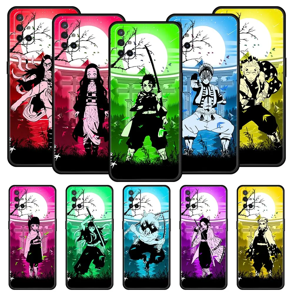 

Anime Demon Slayer Case For OnePlus 10 9 8 7 7T Pro 9R 9RT 8T One Plus Nord 2 CE N200 N100 N10 5G Phone Cover Black Coque Funda