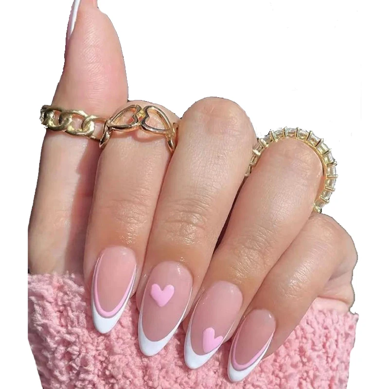 

European American French Love Style Water Drop Almond Wear Manicure Cute Ins Style Detachable Professional Nail Accessories