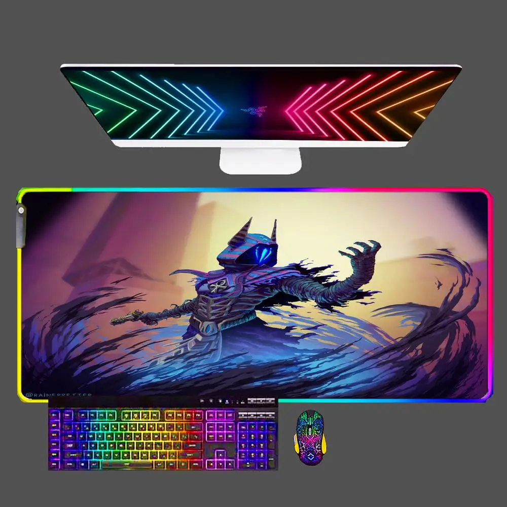 

Valorant RGB Mouse Pad Gamer Large LED XXL Keyboard NonSlip Rubber Computer Carpet Desk Mat PC Gaming Accessories 90x40 MousePad