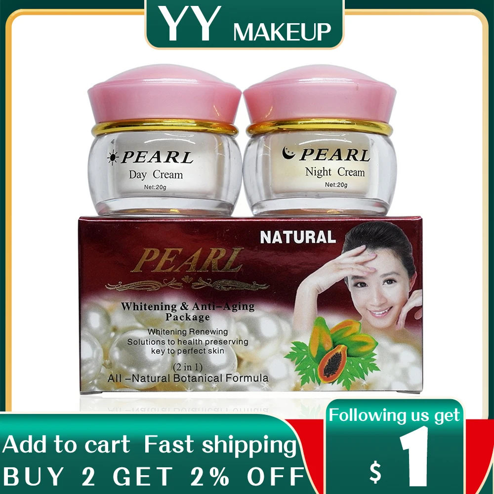 wholesale Pearl whitening & anti aging anti wrinkle face cream skin care anti freckle facial cream 4sets/lot