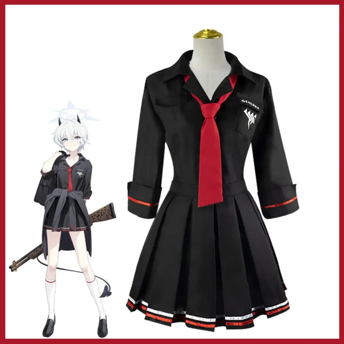 Костюм для косплея Ichiomi Erika из аниме игры Синий архив японская черная школьная
