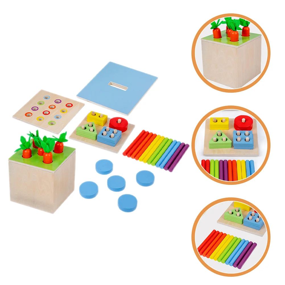 

Интеллектуальная коробка Монтессори игрушки для детей девочки Урожай моркови цветная Сортировка малышей 1-3 Деревянные младенцы 6-12 месяцев 8 лет ребенок
