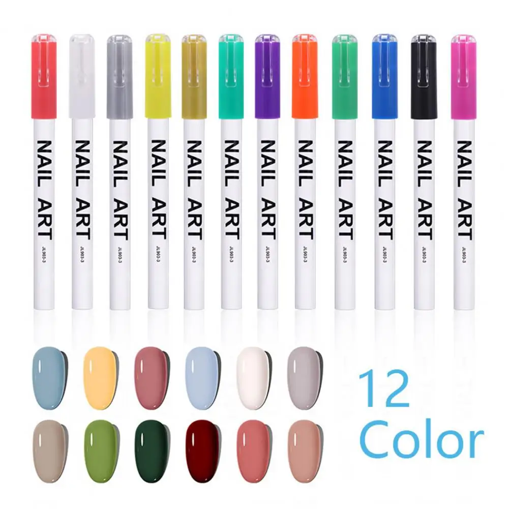 

Nail Art Drawing Graffiti Pen Gel Pencil Plastic Waterproof Painting Liner Brush White Marker Pen Nail Manicure Decoration Tools