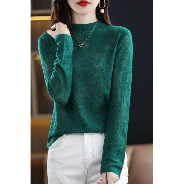 Wool Knit Sweater Women's Pullover O 