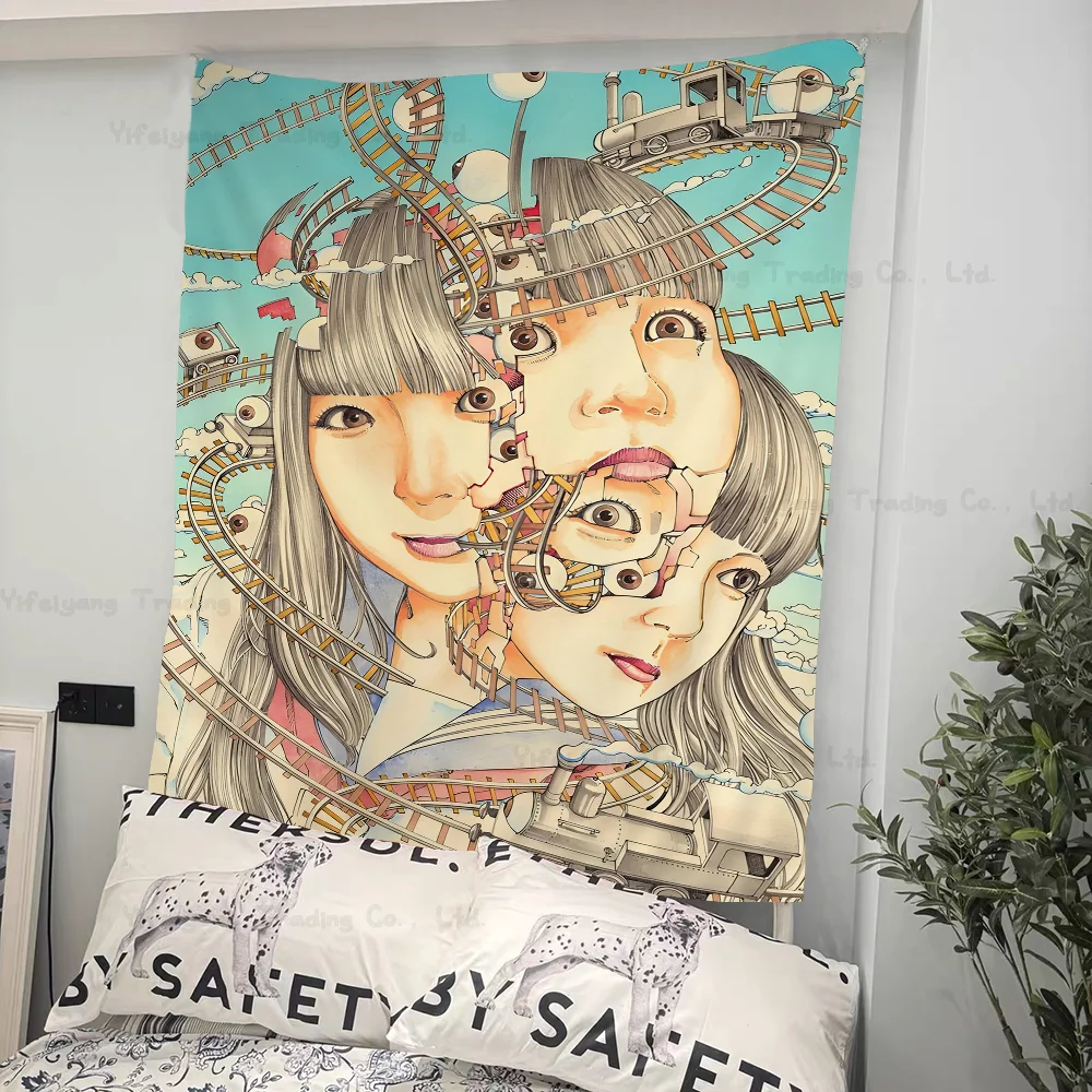 Shintaro Kago большой настенный гобелен с принтом ужасов художественная научная