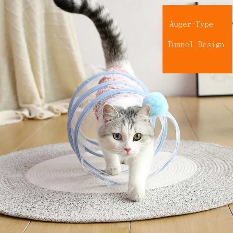 

Товары для домашних животных, S-образный туннель для кошек, игрушка для кошек, складной канал, подвесная самодельная игрушка для кошек, снимает усталость и скуку