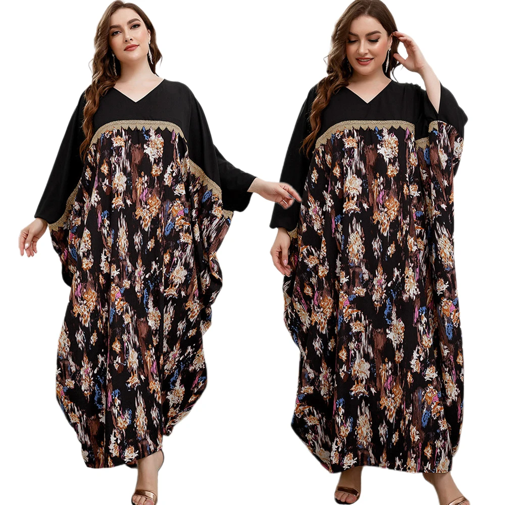 Женское винтажное платье макси в этническом стиле, Свободное длинное платье в турецком стиле
