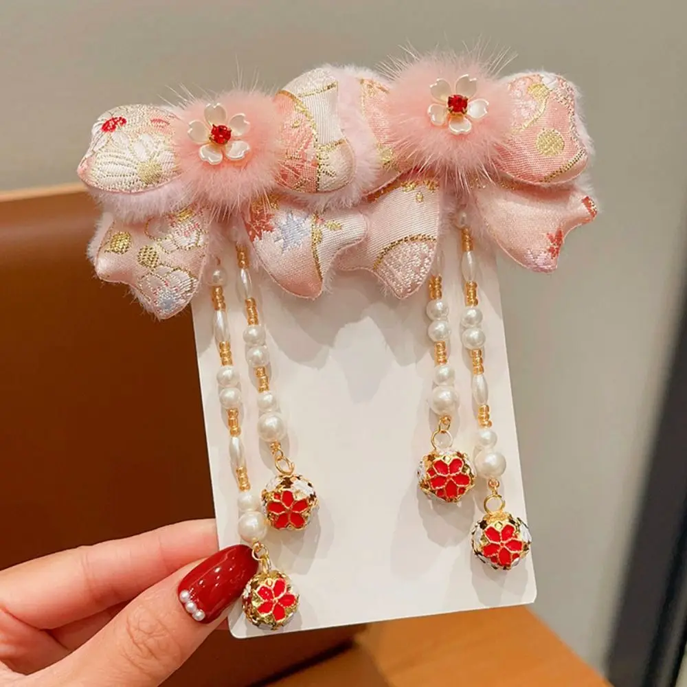 Головной убор Hanfu детская новогодняя заколка для волос костюм Тан милые красные