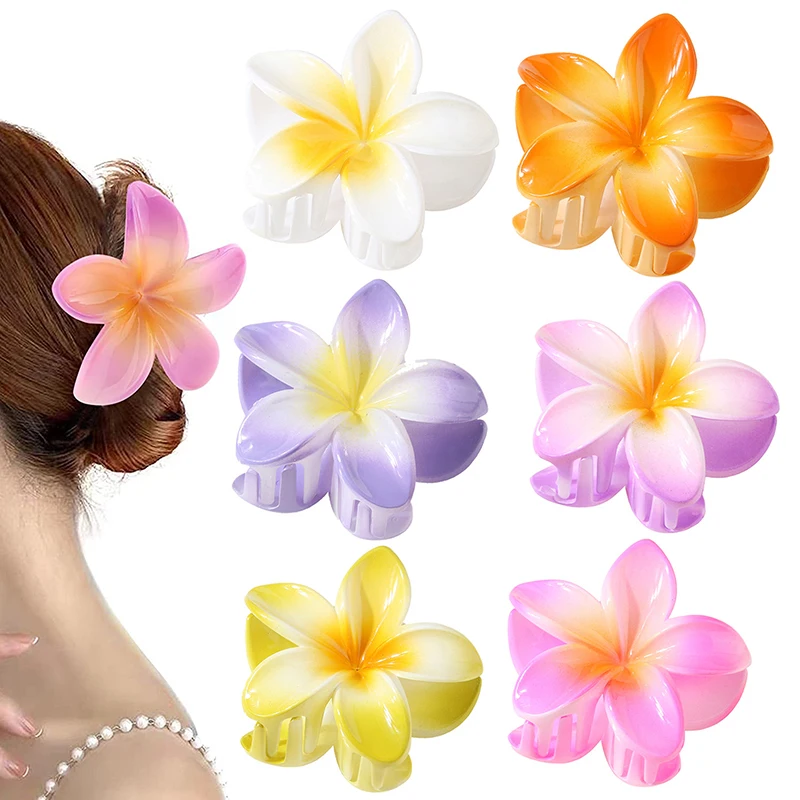 

1Pc Fashion Women Beach Vacation Bohemia Egg Flower Hair Clips Flower Large Hair Claw Hairpin Women Girls Accessories