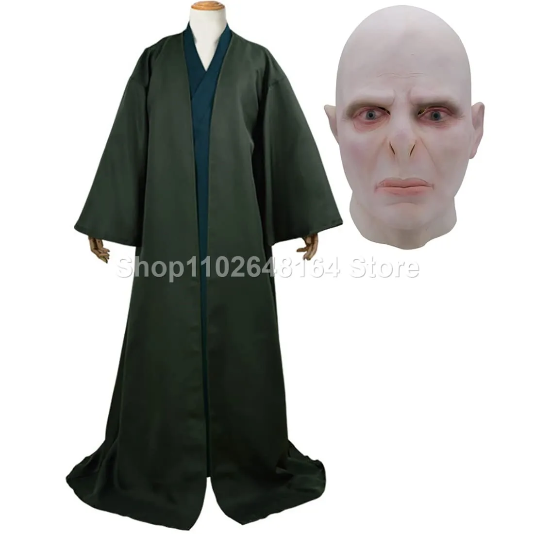 Voldemort Costume Robe Cloak Underwear Horror Demon Mask Halloween Role Playing Costume