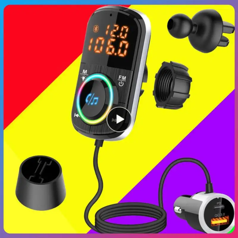 

Car Ambient Light Charger Qc3.0 Fast Charge Multifunctional Car Bluetooth Mp3 Player Bc71 Fm Transmitter Pd Car Charger