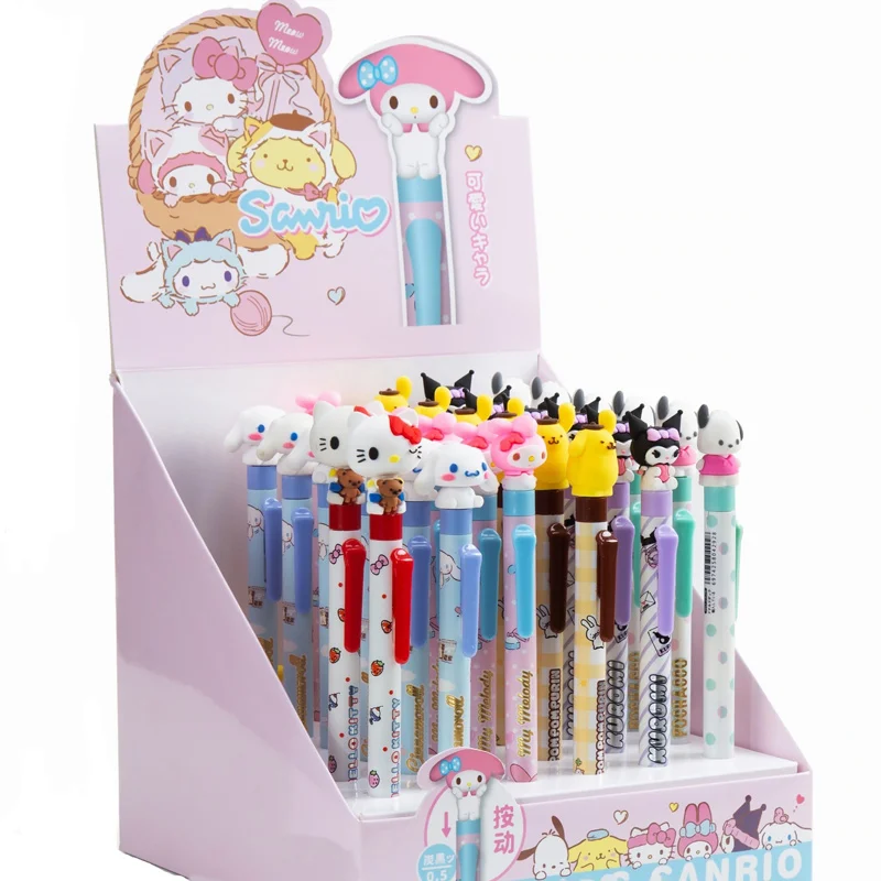 

Kawaii Melody Hello Kittys Cinnamoroll Kuromi Sanriod Limited Edition CartoonBlack 0.5Mm Press Gel Pen Student Office Stationery