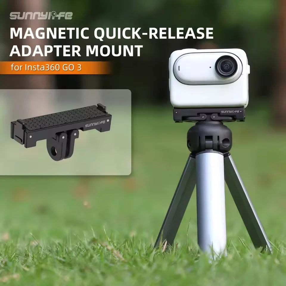 Фото Магнитное крепление-адаптер Sunnylife для Insta360 GO 3 /3S, складное быстросъемное основание, аксессуары для крепления камеры на штатив №4