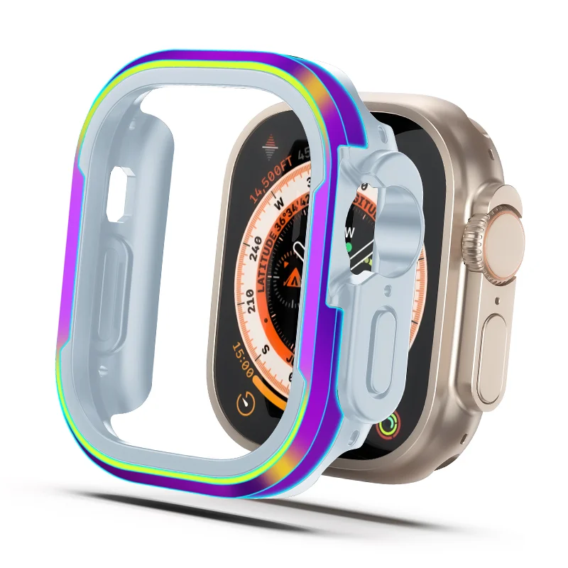 

Чехол из алюминиевого сплава для Apple Watch Ultra 49 мм series 8 7 6 5 4 бампер из ТПУ + металлическая рамка для iWatch 45 мм 41 мм 44 мм 40 мм чехол