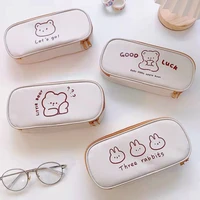 canvas pencil case pencil bag cute large capacity school students office stationery pen box school supplies stationery organizer