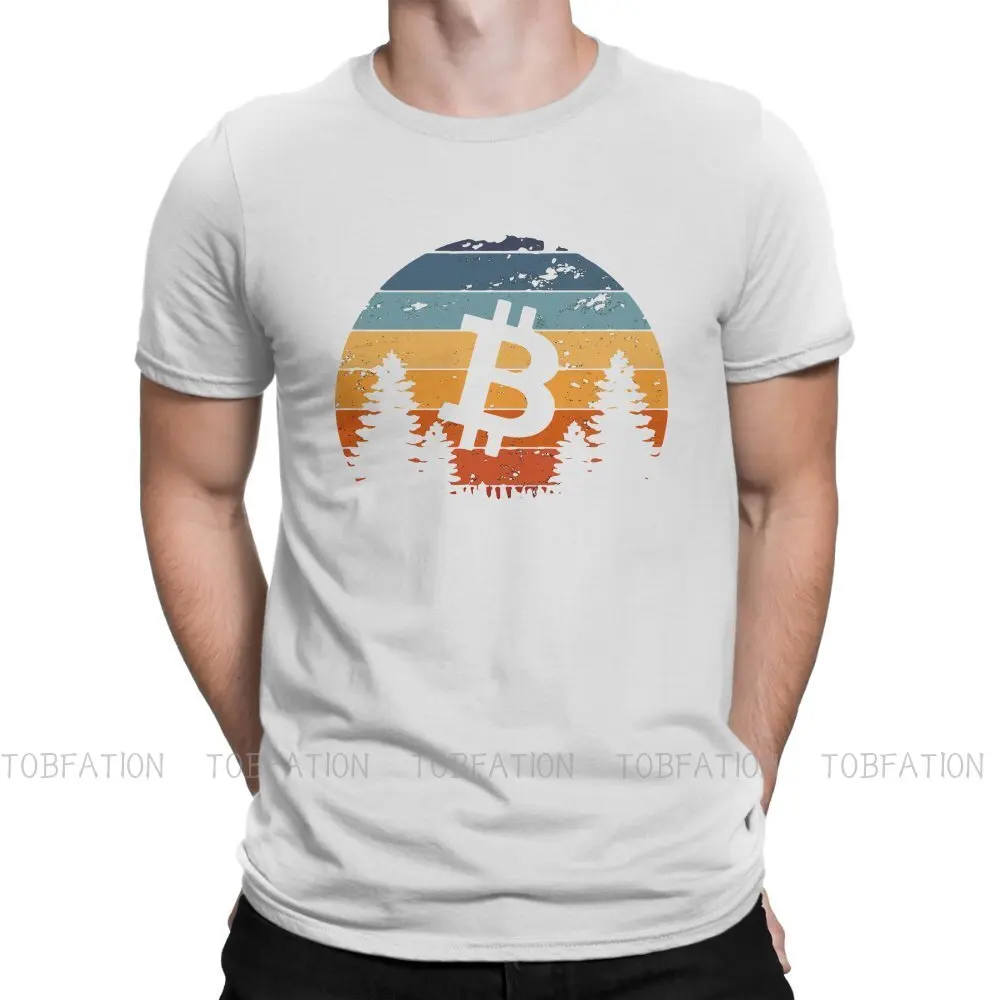 

Vintage Sunset Hodl Bitcoin T Shirt Vintage Alternative Loose O-Neck TShirt Big sales Harajuku Men's Tops