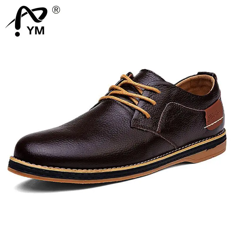 

New Big Size Breathable Men's Oxford Shoes Top Quality Dress Shoes Men Flats Fashion Genuine Leather Casual Shoes Work Shoes