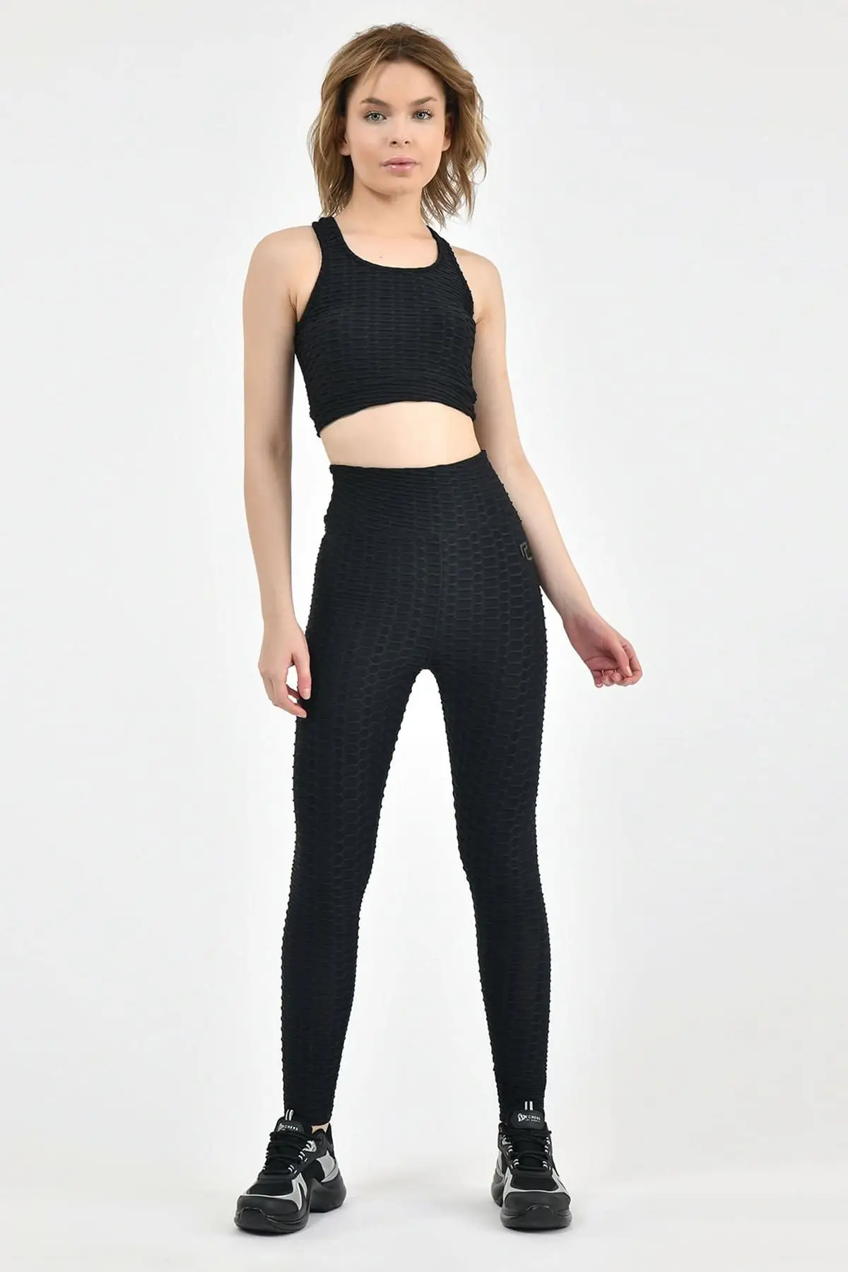 

Women's Leggings Yoga Pants Samba Tights Tank Top Two Psc Set Fitness Sport Butt Lifting Tights Sexy Stretch