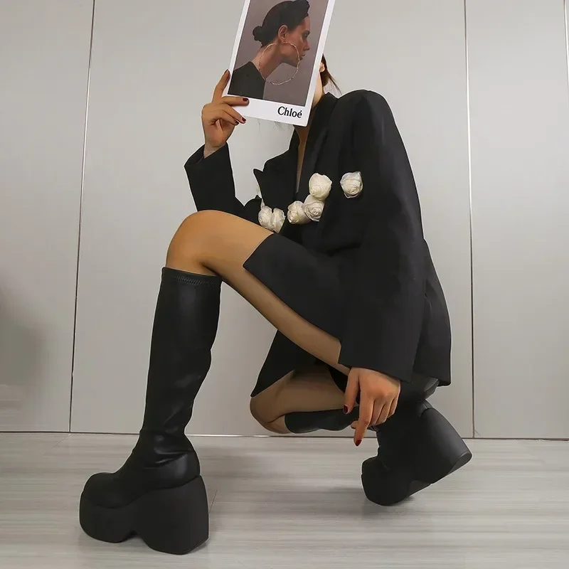 Ботильоны женские на массивной платформе