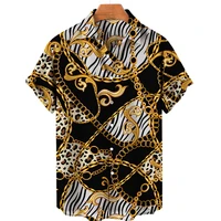 2022 luxury cardigan short sleeve shirts for men printed shirts social man pattern hawaii fashion elegant classic mens clothing