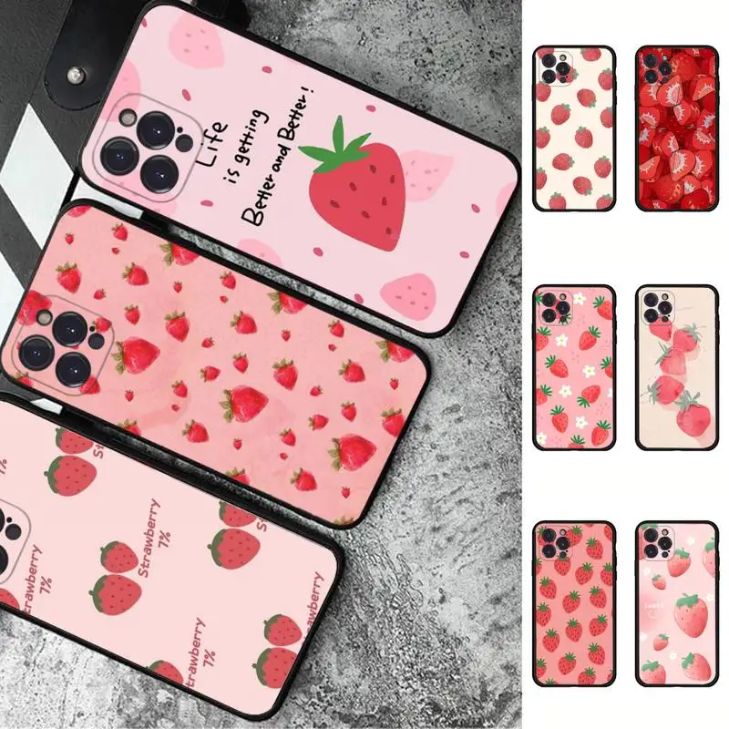 

Fruit food strawberry Phone Case For iPhone 14 11 12 13 Mini Pro Max 8 7 6 6S Plus X SE 2020 XR XS Funda Case