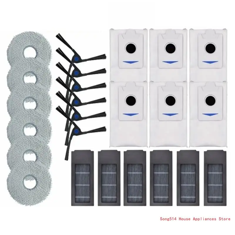 

Vacuum Cleaner Filter Mop Pads Dust Bags Side Brush Vacuum Cleaner Replacement Part Set for X2 X2pro Vacuum Cleaner 95AC